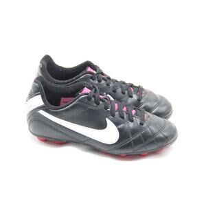 Nike Jr Tiempo Rio FG Soccer Cleats Shoes Girls 1Y Black Pink 509035-016 Futbol